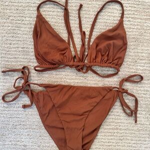 Brown String Bikini Set